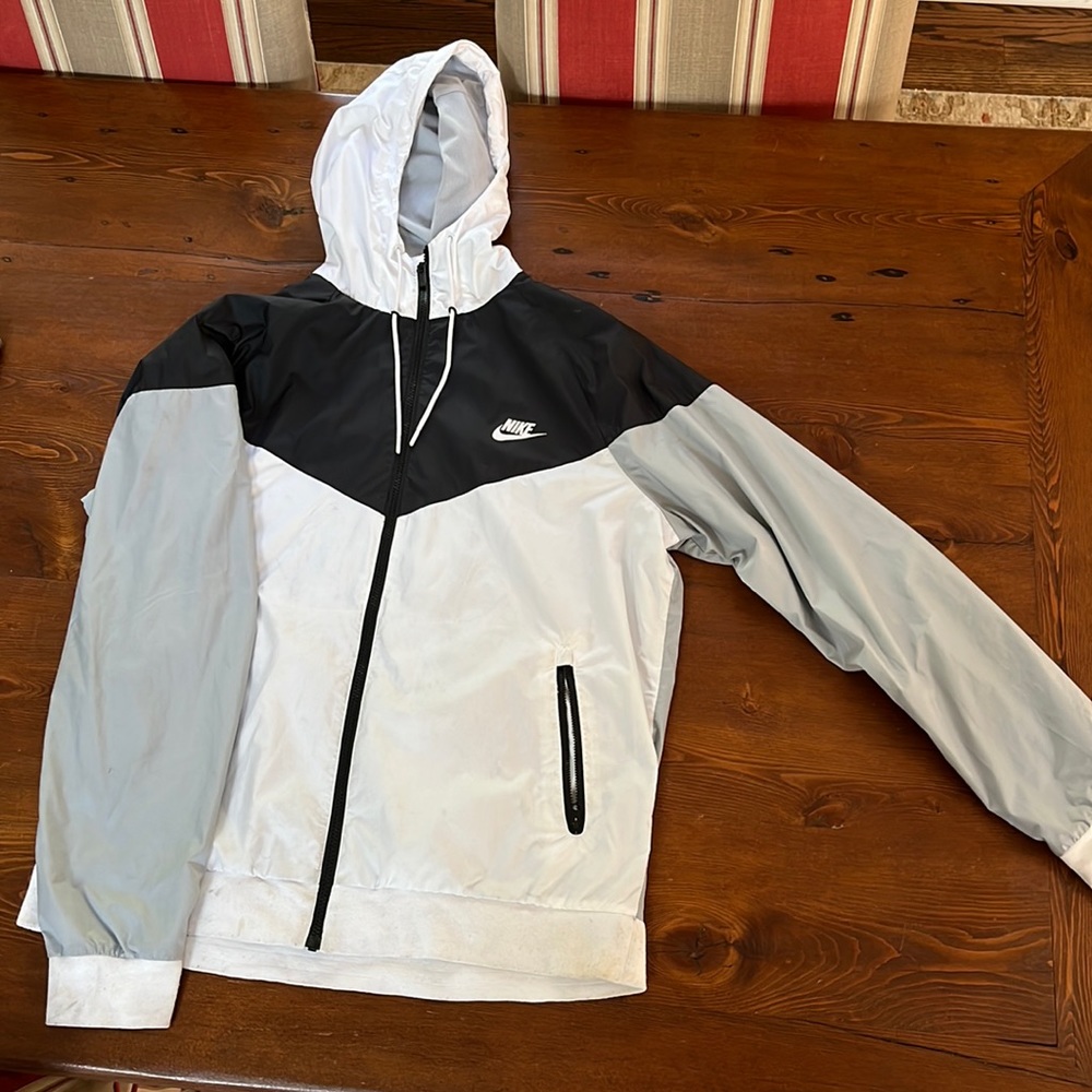 Nike Black Gray and White Windbreaker